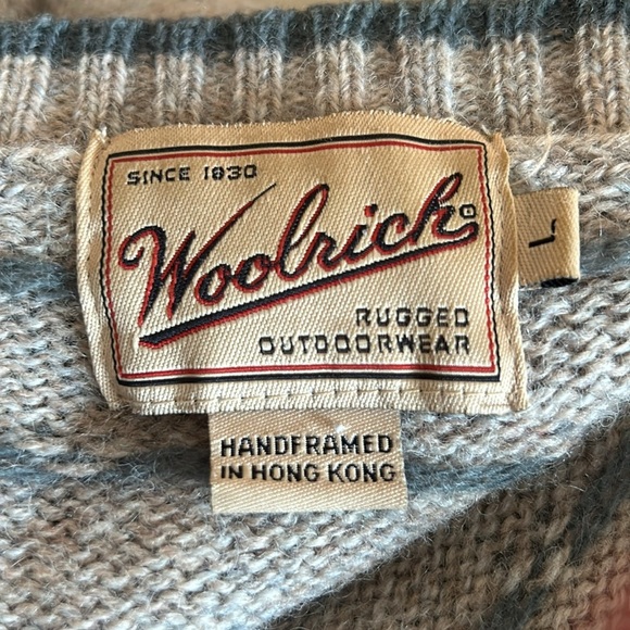 Woolrich Vintage Wool Cardigan Handframed Women’s Size Large Fall leaf Trim - Picture 5 of 7